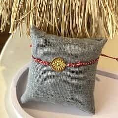 Gümüş Kırmızı İp Bileklik