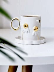 Çiçekli Duble Türk Kahvesi Fincanı